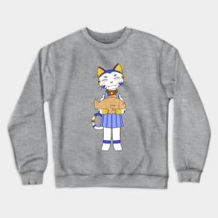 Chibi Cat w/ Taiyaki Cake Crewneck Sweatshirt